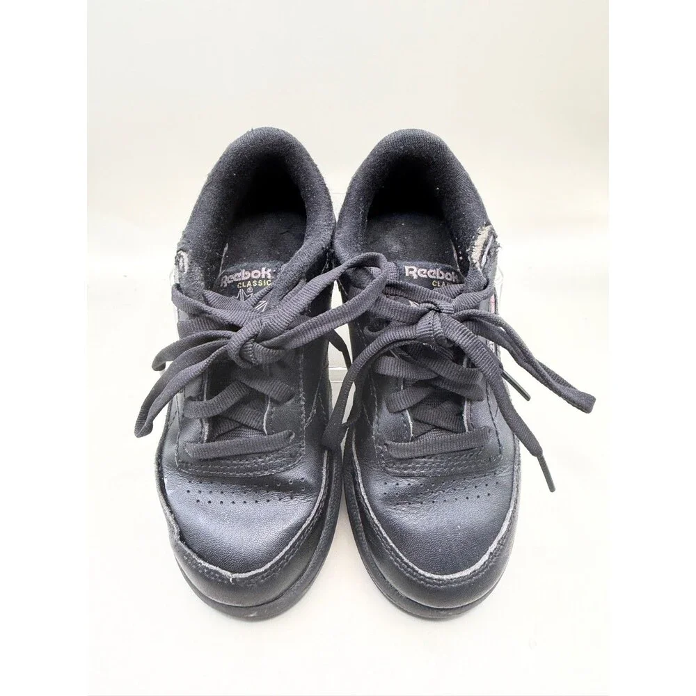 Reebok Club C Little Boys Size 10.5 Black on Black Fashion Sneakers